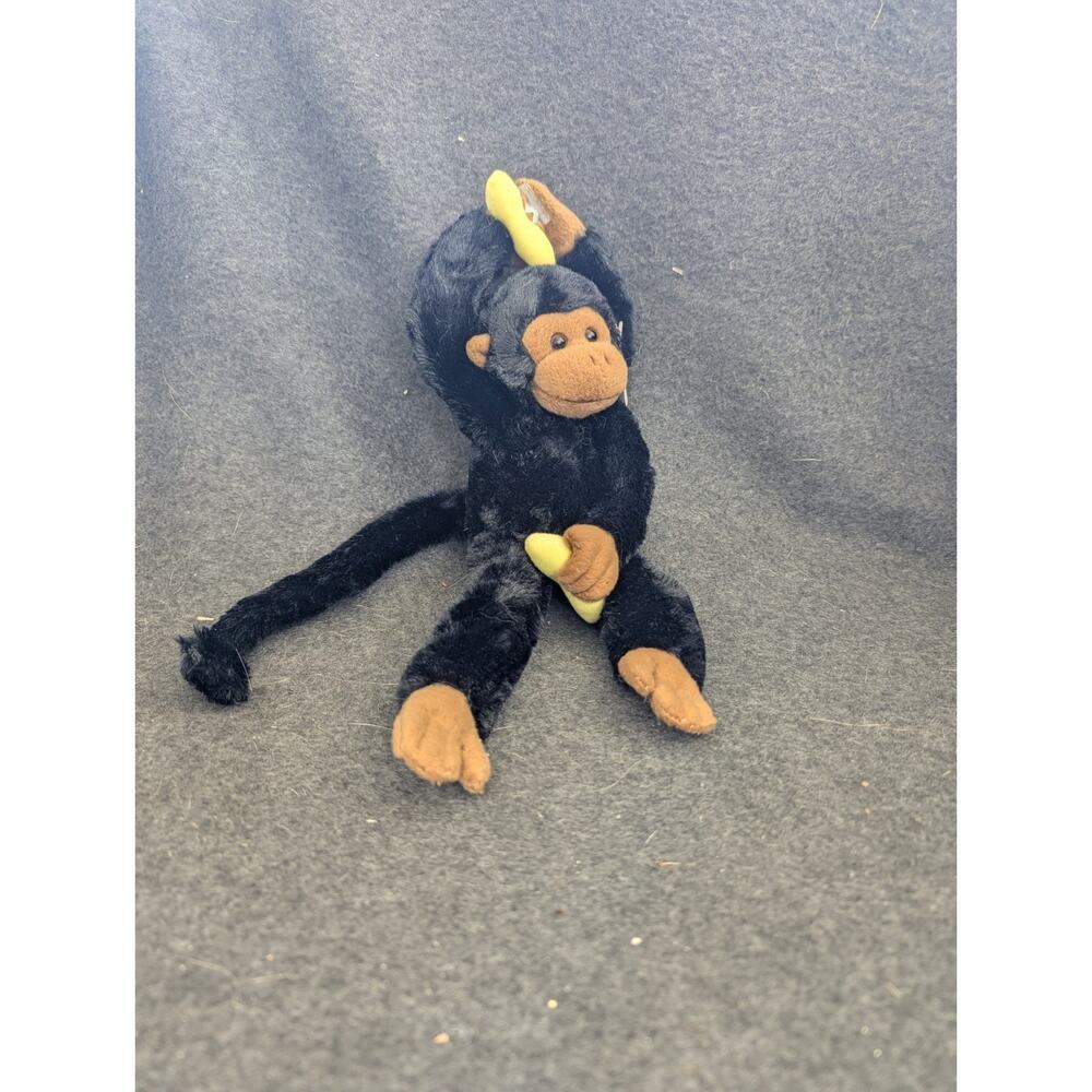 Monkey Black 3-arms 14" real screamer holding banana Fiesta Plush stuffed Animal